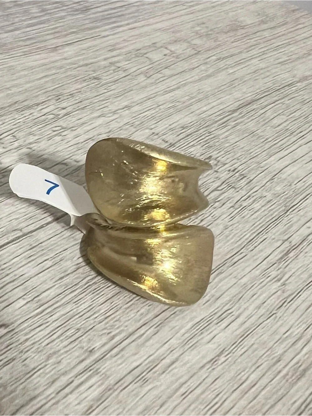 Gold Sculptural Statement Ring | Brushed Finish | Size 7